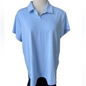 ADIDAS Golf Go-To‎ Light Blue Cap Sleeve Shirt Lightweight Performance Size 2XL